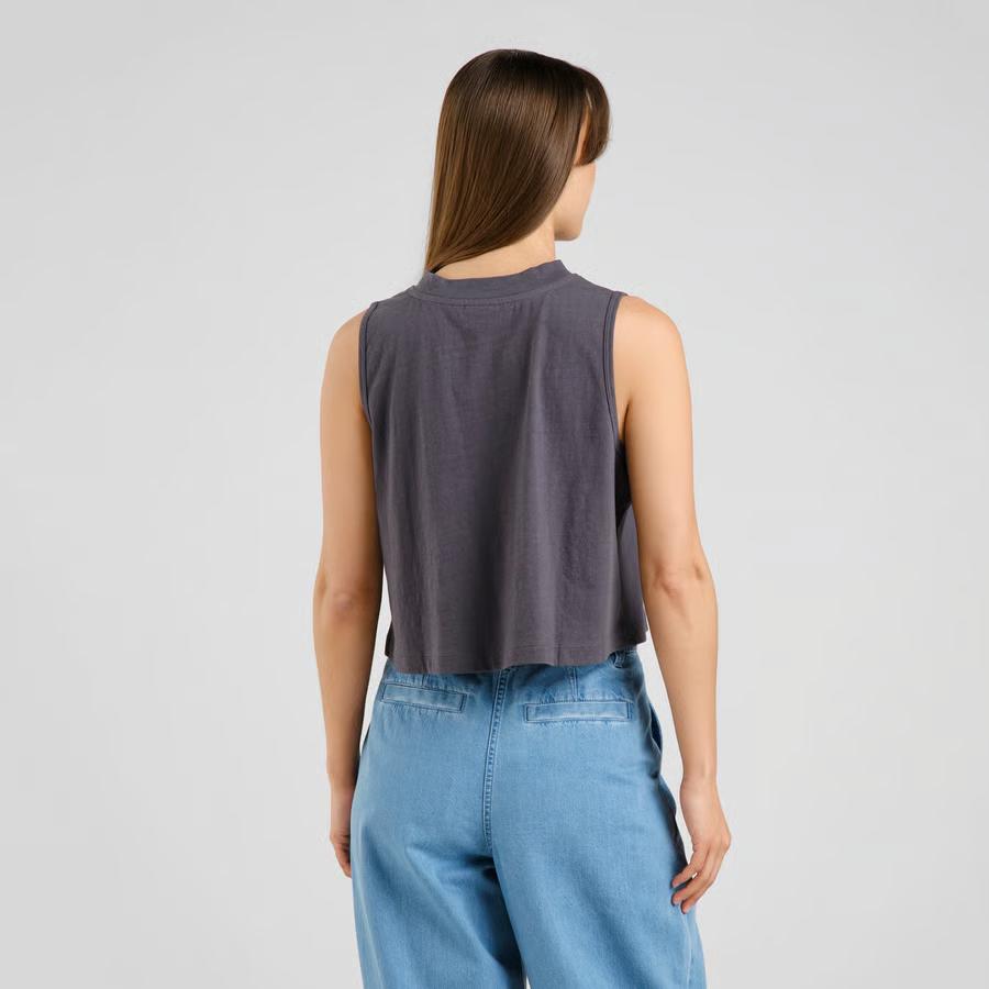 Dedicated Namsos Hemp Charcoal Top Damen grau 